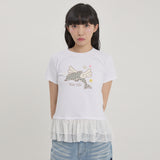 エンジェル ドルフィン レース レイヤード ハーフスリーブ Tシャツ