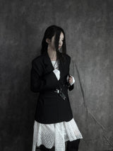 pocket basic striped jacket