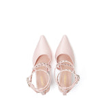 Satin Strap Stiletto Heel(Pink)