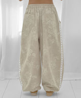 FLOWER TRACK PANTS (BEIGE) F26QD157
