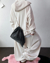 ワイドバルーンセットアップシャイニーベルベットビッグフード & バルーンパンツ 🖤🐣 3 COLORS