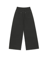 リベット パラシュート ワイド コットン パンツ カーキブラウン