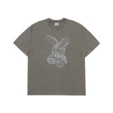 24FW レタリングラビットショートスリーブTシャツライトココア