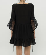LACE SHEER DRESS _ BLACK