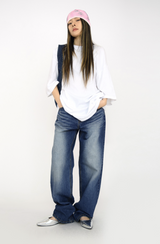 (UNISEX)アイボリーボクシーTシャツ