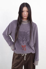 Striped plush base T-shirt