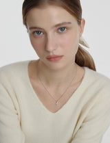 26SS★ Essence Silver (W) Moissanite Lumi Cross Necklace