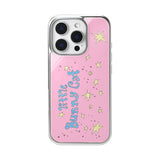 Little Bunny Cat Glass Silver Bumper Case ( Pink )