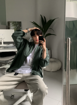 Glass Pigment Basic Cotton Shirt