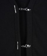 [mnem] chain hook slim cardigan (black)