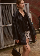 LEATHER STRING HALF COAT