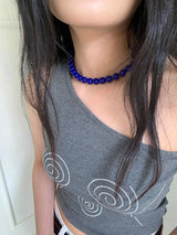 Navy ball necklace(8mm)