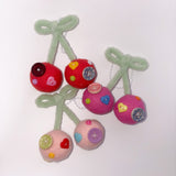 【MADE】BUTTON CHERRY KEYRING-LIGHT PINK