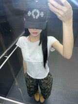 フィックスリベットホルターネックTシャツ (2c)