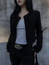 cropped tweed jacket (2color)
