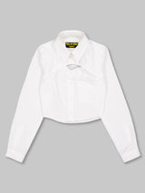 Crop Double Collar Shirts (White)