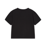 25SS FLAME LOGO SHORT CROP SLEEVE T-SHIRT BLACK