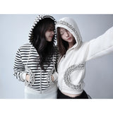 【MADE】winter frill hood zip-up, stripe