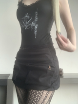 フォクスy2kジッパーカーゴスカート(black)