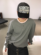 レイヤード ウォーマー ワッフル Tシャツ (4c)