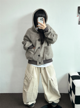 TERRY SHEEP🐑☁🤎HOODIE CARDIGAN JACKET 🤎💛🖤3COLOR
