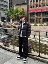  Basic pintuck wide sweatpants