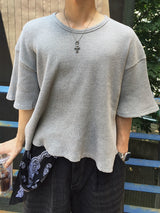 アビン クロップ ワッフル 半袖Tシャツ 4C