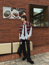 [wool21%] スウェイマルチストライプカーディガン