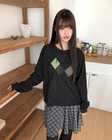 チョアヴィンテージアーガイルパッチTシャツ
