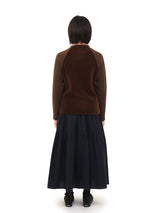 ベーシックサファリフリルマキシスカート (NAVY)