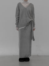Loose-fit V-neck fur cardigan