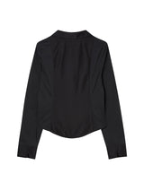 EYELET KNOT SHIRTS (BLACK)