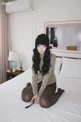 Ami khaki pocket stand long-sleeved shirt