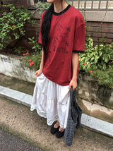 [unisex] モアブ ホース プリンティング リンガー ショート スリーブ ティー