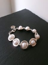 Silver Plated Pearl Circle Bracelet