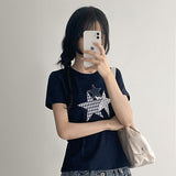 [Check Patch T-Shirt⭐] スリーカラー ショートスリーブ Tシャツ(2 colors)
