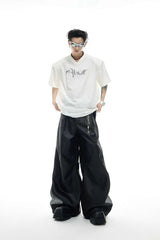 イリデセントディコンストラクティドVネックTシャツ