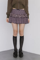 Leopard sweet frill skirt