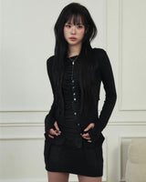 Jelly Button Asymmetric Ruched Top