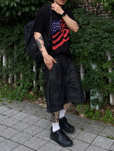 Layered Stitched Bermuda Pants