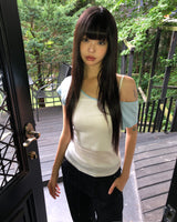 エララグランワンショルダーロングスリーブTシャツ