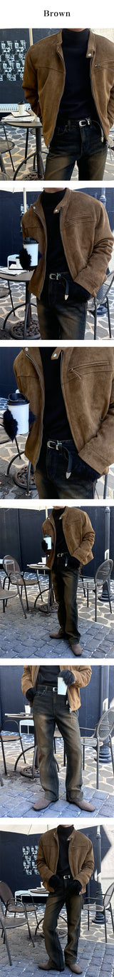 [F/W] バイカースエードストリングジャケット (3color)