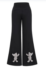 13DE MARZO Base Wide Flare Pants Black