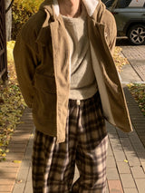 Boucle corduroy duffel coat
