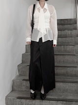 Lucy Tie See-Through Blouse