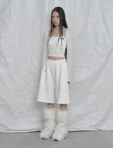 [mnem] Pure Bolero Fur Cardigan (white)