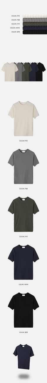 [MUSCLE FIT] Raglan golgi slim half t-shirts(5color)