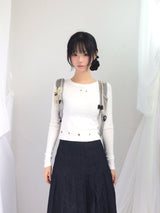 Eyelet Cropped Punching T