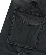 ワイドカーゴデニムパンツ (BLACK)