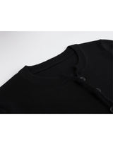 Kate Contrast Ribbon Sleeveless Cardigan Set Black